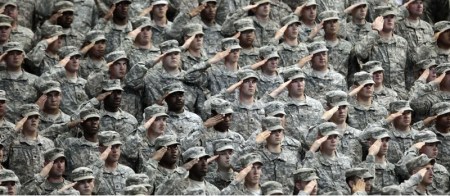 Soldiers in formation